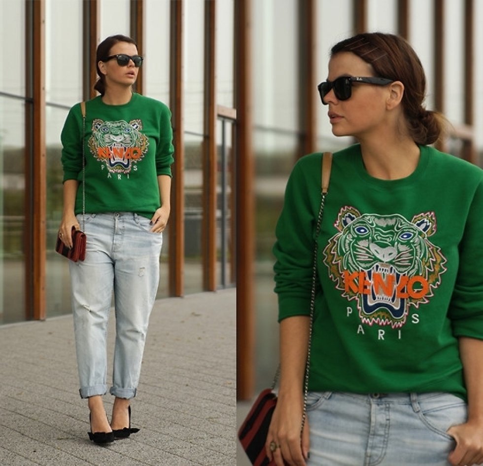 Foto: http://lookbook.nu/look/4068690-Kenzo-Sweater-Kenzo-Tiger - Trend 2013: Synlige logoer