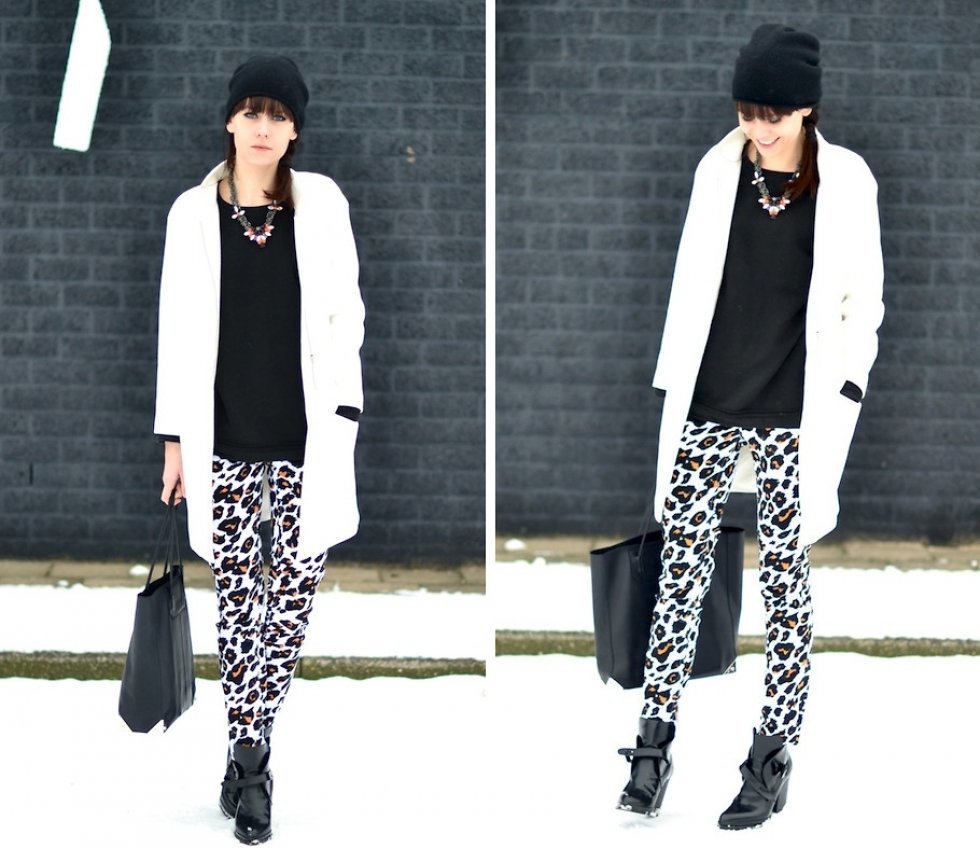Foto: http://lookbook.nu/look/4513105-Bright-Leopard-Print-Trousers-White-Coat-Snow-Leopard - Klassisk tendens: Dyreprint