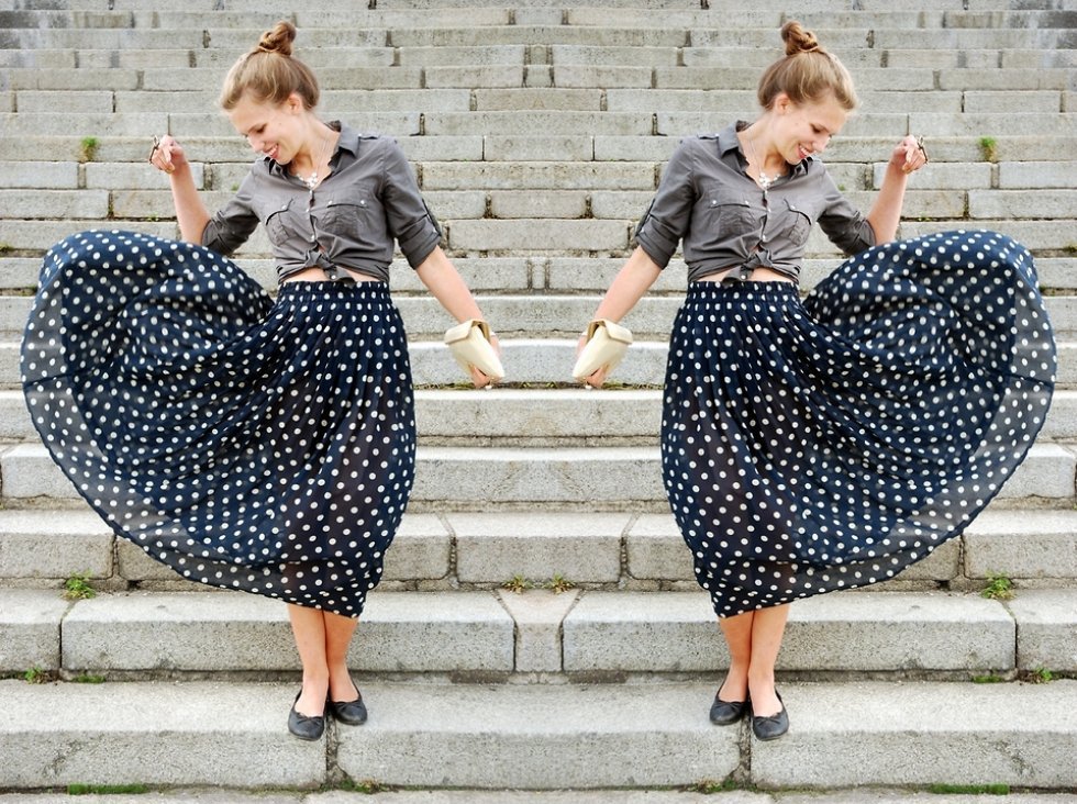Foto: http://lookbook.nu/look/2280239-Vintage-Pleated-Skirt-New-Yorker-Shirt-Clutch - Inspiration 2014: Sommerlig romantik