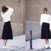 Foto: http://lookbook.nu/look/5879653-Zara-Midi-Skirt-White-And-Navy-Bl - Inspiration 2014: Midi skirt