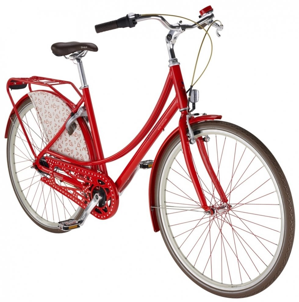 Skøn rød model Graceful, der har komfort i højsæde. - Bike Couture