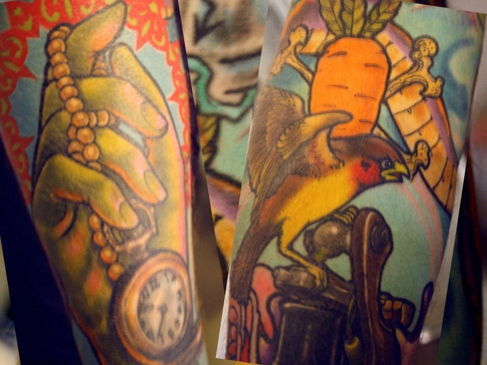 Close up af Brians Tattooart. Kunstner: Ed Perdomo, fra Heidi Hay Tattoo Studio i Göteborg, Sverige - Dansk tatoverings historie del 2