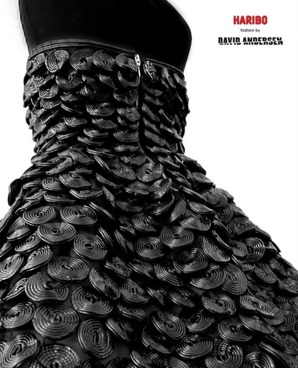 Haribo by David Andersen: Haute Couture kjole i Lakrids - Pressefoto: David Andersen - Interview: Haute Couture designer David Andersen
