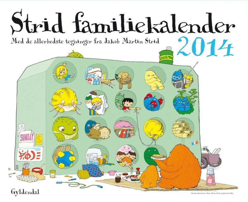 Strid Familiekalender 2014 fra forlaget Gyldendal. - Familiekalender 2014