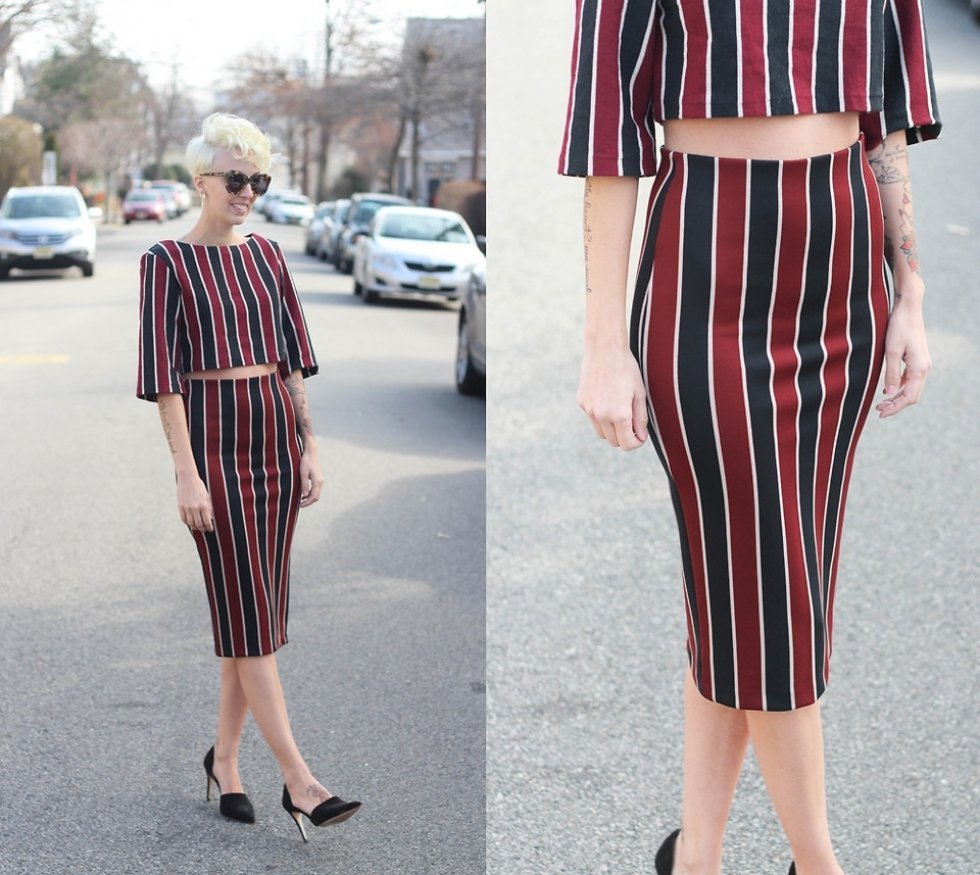 Foto: http://lookbook.nu/look/5706492-H&M-Top-Skirt-Zara-Heels-Stripes-On-Stripes - Tendens 2014: Striber