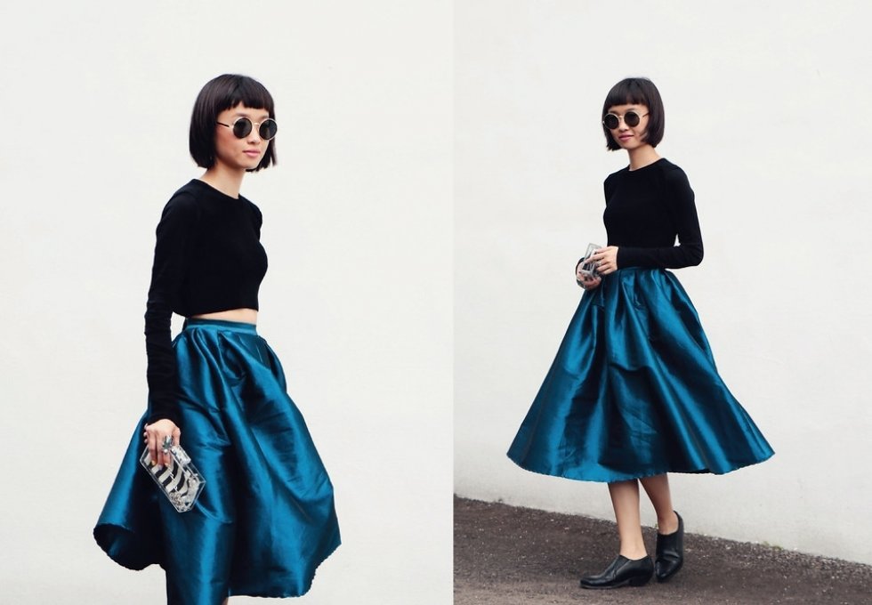 Foto: http://lookbook.nu/look/6251177-Zara-Ribbed-Crop-Jumpet-Ulimali-Shop-Organza - Inspiration 2014: Midi skirt