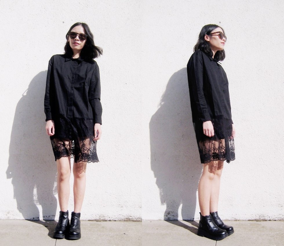 Foto:http://lookbook.nu/look/6256735-Lapel-Embroidered-Lace-Wave-Dress-Black-Lace - Inspiration 2014: Sommerens pyjamaslook