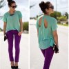 http://lookbook.nu/look/3347195-Mint-and-Purple - Trend 2012: Farverige jeans
