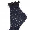 Blå sokker med hvide retroagtige prikker og sort blondekant - Fundet hos: Topshop.com - Tendens 2013: Se mine fine sokker!