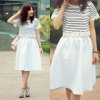 Foto: http://lookbook.nu/look/6231337-Topshop-Floral-Stripes-Cropped-Top-Powder-Blue - Inspiration 2014: Midi skirt