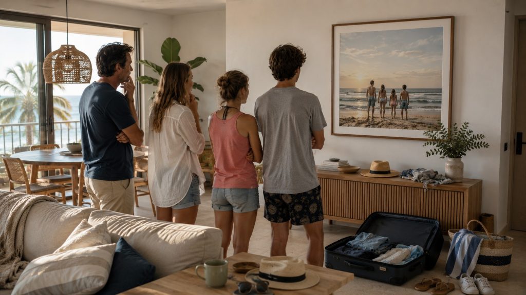 Familien fik sig noget af et chok i deres Airbnb: Pludselig hang de selv på væggen