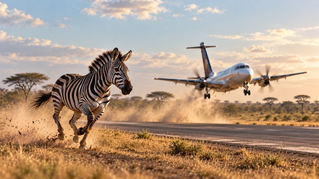 Fly med 30 ombord ramte zebra – måtte nødlande uden landingsstel